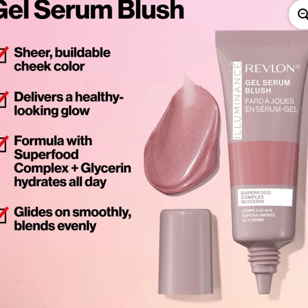 Revlon Illuminance Gel Serum Blush Beaming Coral 130 Superfood Complex Glycerin